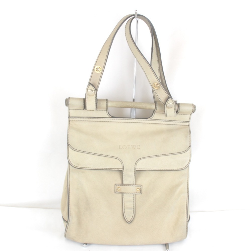 LOEWE Candy Shoulder Bag, 2-Way Leather, Beige, Women's